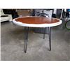 Image 2 : 46 INCH ROUND HAIRPIN LEG DINING TABLE WALNUT RETAIL $509