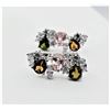 Image 3 : STERLING SILVER NATURAL TOURMALINE (1.84CTS) & CZ EARRINGS, W/A $840.00