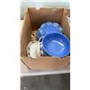 Image 2 : 2 BOXES OF STUDIO NOVA FLORA BLUE DISHES, STEAK KNIVES, COOKIE CUTTERS AND MORE