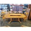 Image 2 : WINNERS OAK DINING TABLE WITH 2 LEAFS AND 8 CHAIRS