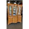 Image 1 : OAK WINNERS 2 PIECE DISPLAY CABINET WITH BOWED GLASS DOOR