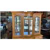 Image 2 : OAK WINNERS 2 PIECE DISPLAY CABINET WITH BOWED GLASS DOOR
