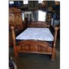 Image 1 : QUEENSIZE 4 POSTER BEDFRAME WITH SEALY POSTUREPEDIC MATTRESS AND BOX SPRING
