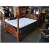 Image 2 : QUEENSIZE 4 POSTER BEDFRAME WITH SEALY POSTUREPEDIC MATTRESS AND BOX SPRING
