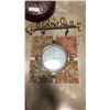 Image 2 : METAL HANGING CLOCK, METALLIC DECORATION, BUTCH 2 PIECE FISHING ROD AND PATIO UMBRELLA STAND