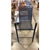 Image 2 : BLACK GLASSTOP PATIO TABLE AND 2 CHAIRS