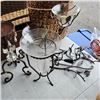Image 2 : LOT OF WICKER BASKETS, METAL DECOR AND CANDLE HOLDER