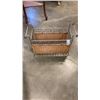 Image 2 : WICKER LOOK GLASSTOP PATIO ENDTABLE AND WICKER AND METAL ORGANIZER