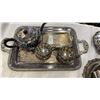 Image 2 : LOT OF SILVER PLATE - TRAYS, CUTLERY, FLOWER FROG