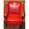 Image 1 : VINTAGE RED LEATHER COCA COLA ARMREST CHAIR