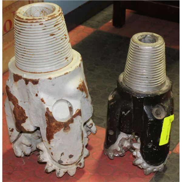 2 LARGE OIL RIG DRILL BITS