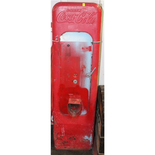 VINTAGE COCA COLA FRIDGE 16" X 16" X 57"