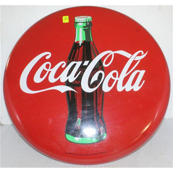 COCA COLA BRAND "TACKER TYPE" ROUND BUTTON SIGN