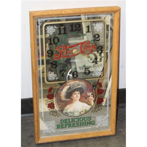 PEPSI COLA MIRROR CLOCK