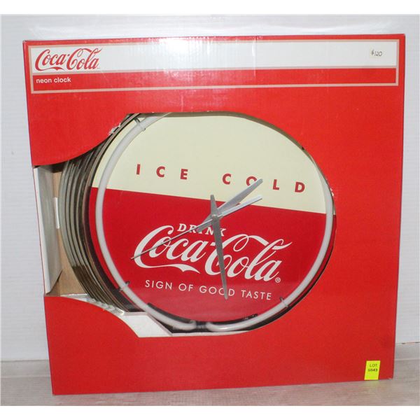 COCA COLA NEON CLOCK IN BOX