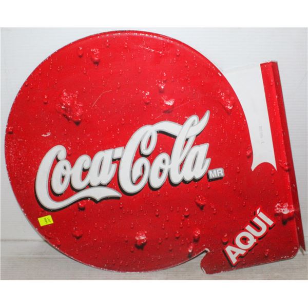 TIN FLANGED COCA COLA SIGN