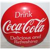 Image 1 : 14" TIN COCA-COLA ROUND BUTTON SIGN, CONCAVE