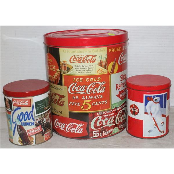 2 COCA COLA POPCORN TINS