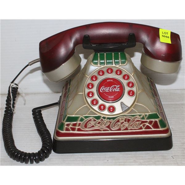 COCA COLA STAINED GLASS TELEPHONE