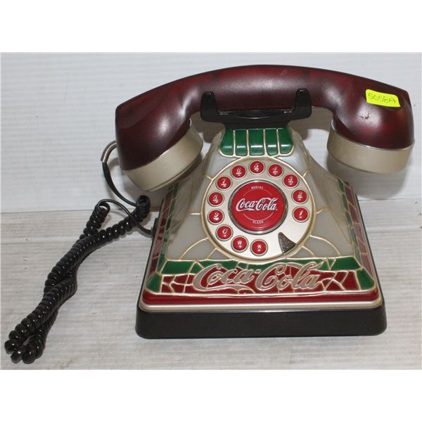COCA COLA STAINED GLASS TELEPHONE