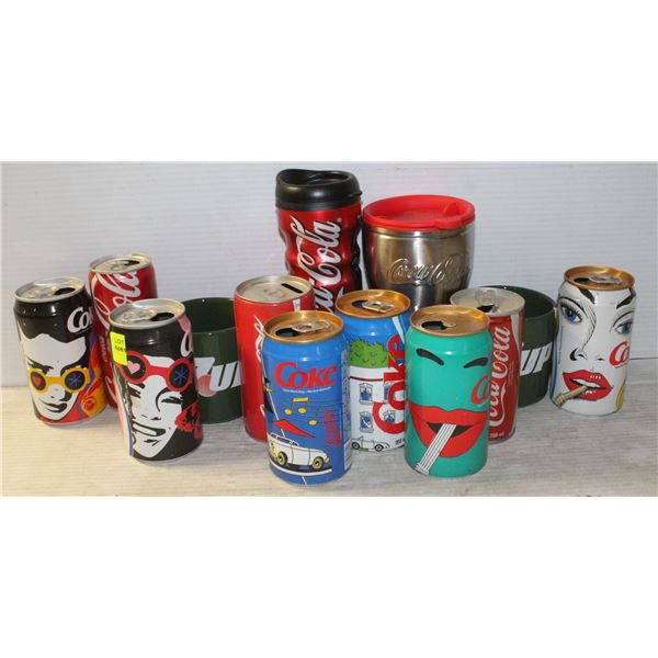 13 COCA COLA (EMPTY) CANS/MUGS/CUPS