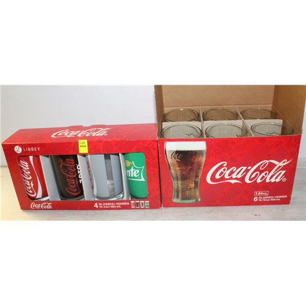 10 LIBBEY COCA COLA GLASSES