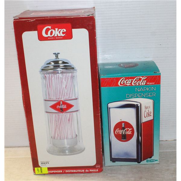 COCA COLA STRAW AND NAPKIN DISPENSER