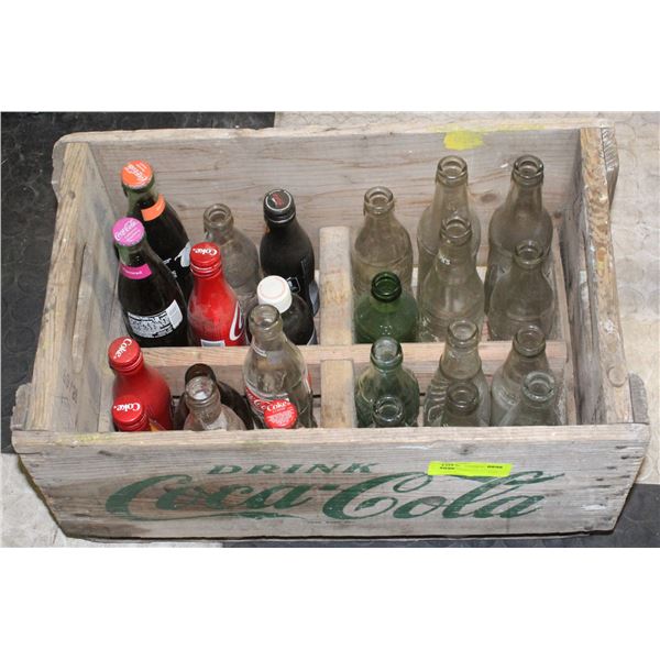 WOODEN CRATE OF COCA COLA GLASSES