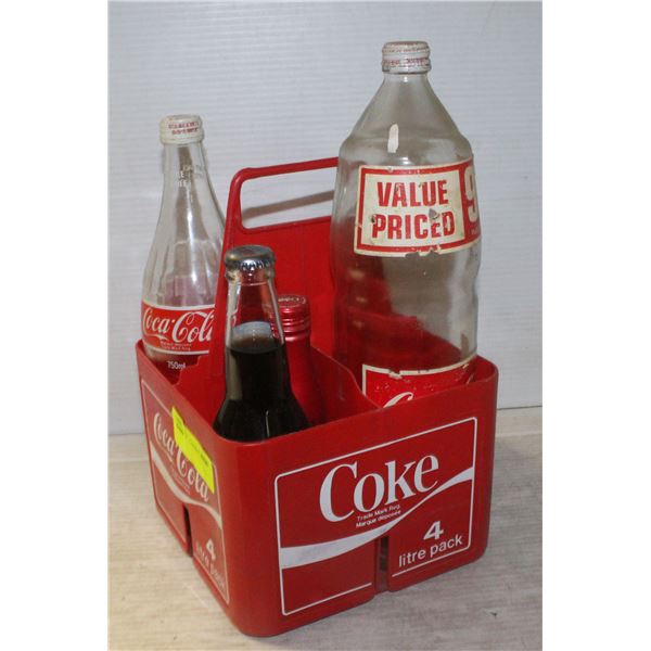 COCA COLA 4 LITRE PACK CARRIER WITH GLASSES