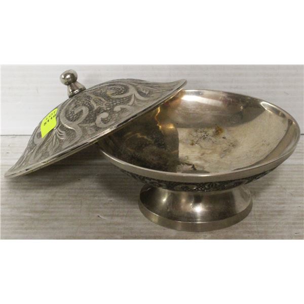 SILVER PLATED BRASS CANDY DISH