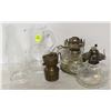 Image 1 : 2 GLASS LAMPS WITH ASSORTED GLASSWARE