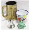 Image 1 : BRASS MUG WITH CERAMIC MUG WITH 2 BELL ORNAMENTS