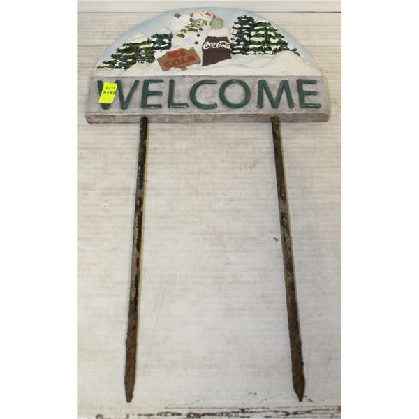 COCA COLA CHRISTMAS GARDEN STAKE