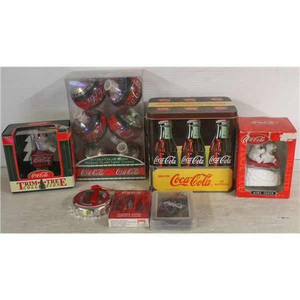 LOT OF 7 COCA COLA COLLECTIBLES ORNAMENTS