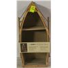 WOODEN ROWBOAT WITH SHELVES