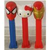 3 PEZ DISPENSERS HELLOKITTY/IRONMAN/SPIDERMAN