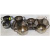 Image 1 : 9 PIECE METAL TEA SET MARKED EP COPPER AND SILVER
