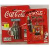 2 COCA COLA KEYCHAINS BOTTLE AND PLAYING CARDS