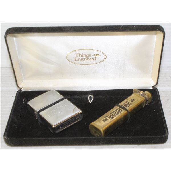THINGS ENGRAVED SILVER AND BRASS LIGHTER