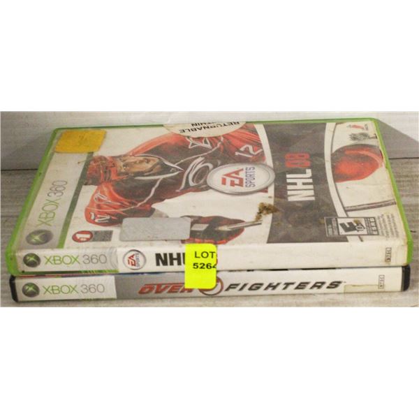 2 XBOX 360 GAMES / OVER G FIGHTERS & NHL 8