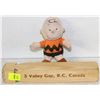 CHARLIE BROWN PLUSH WITH WOODEN TRAIN WHISTLE