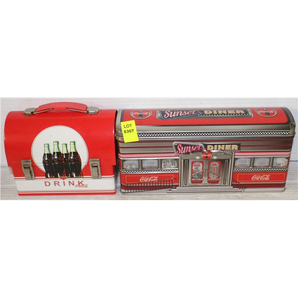 2 COCA COLA TIN CAN COLLECTIBLES