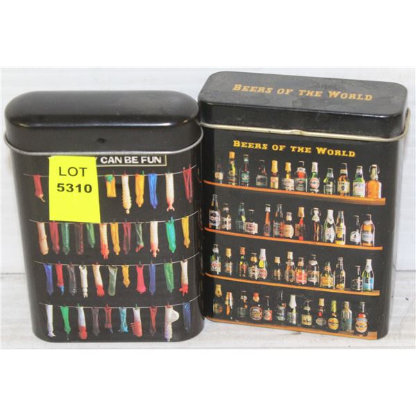 2 NOVELTY TIN CASES