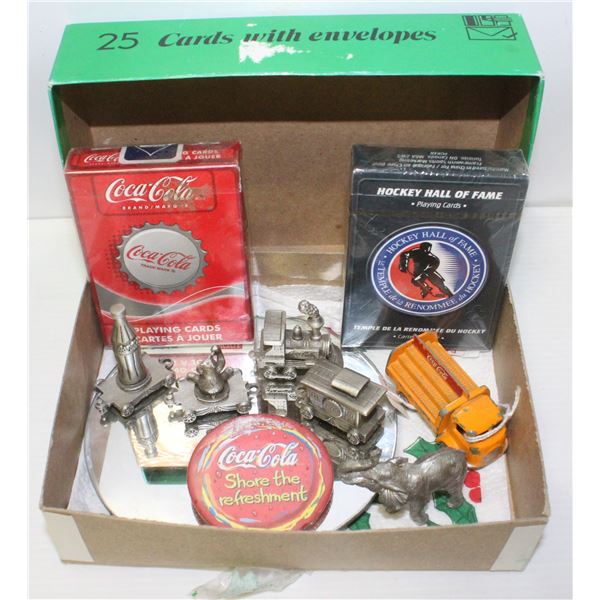 SMALL BOX OF 10 COCA COLA COLLECTIBLES