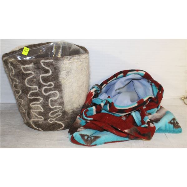 FUR BUCKET WITH HANDMADE BAG INSIDE