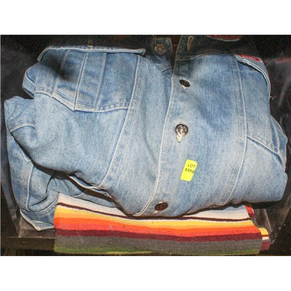 JEAN JACKET WITH HANDMADE CLOTH