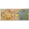 2 HANDMADE FISH PAINTINGS