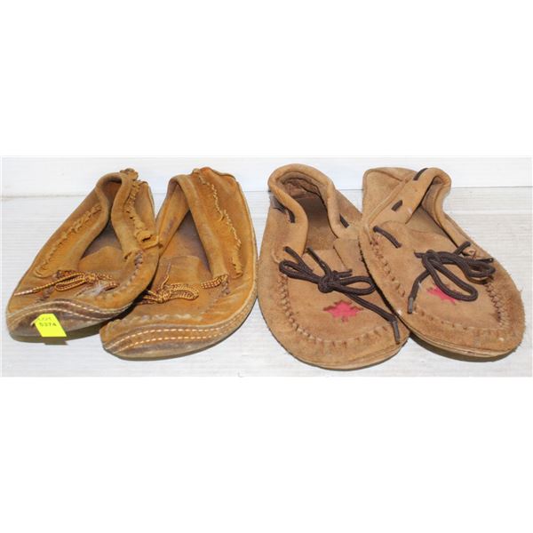 2 PAIRS OF MOCCASINS