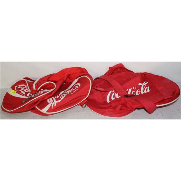 2 SMALL COCA COLA DUFFEL BAGS