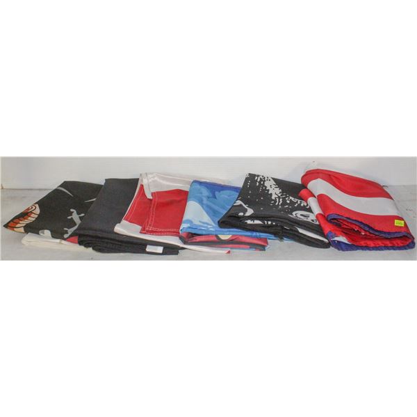 6 ASSORTED FLAGS